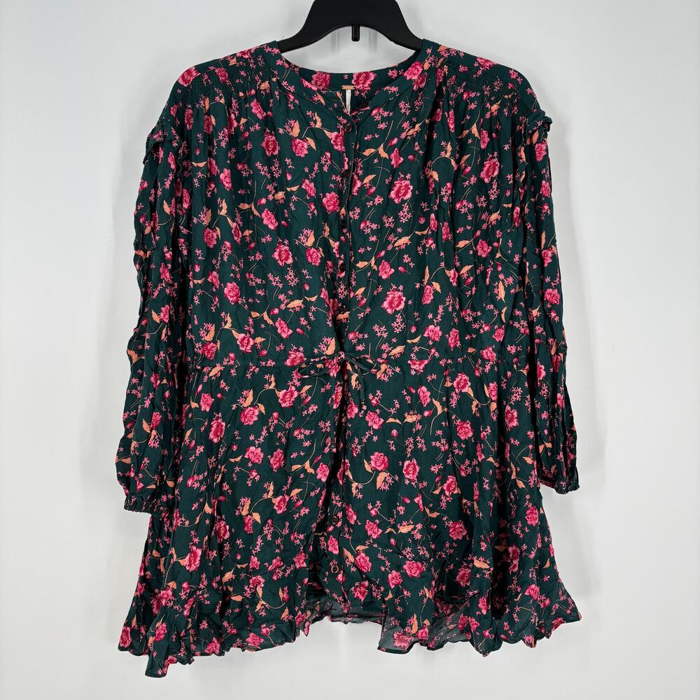 Free People Flower Fields Mini Dress Size S Emerald Green MSRP $128 NWT - Picture 7 of 10